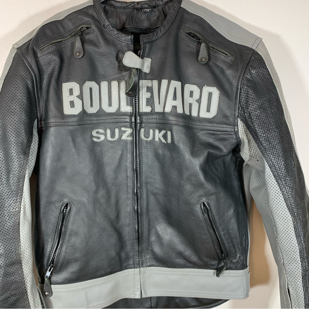 Vintage Y2K Suzuki motorcycle leather jacket - Picture 4 of 11